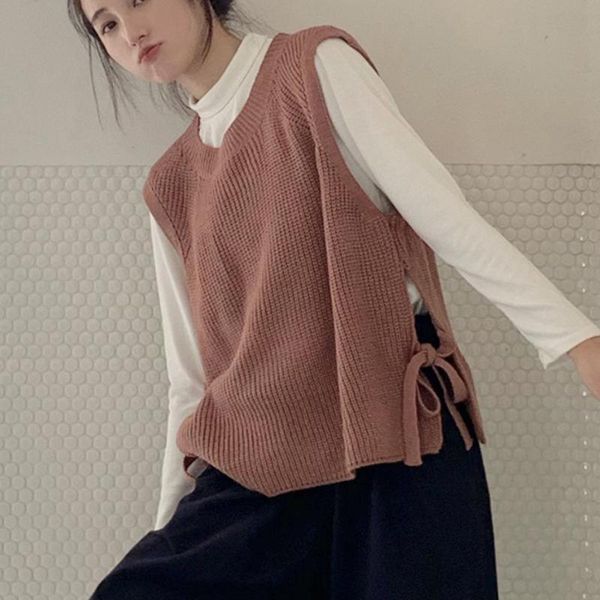 

women's knitted vest 2020 new spring autumn sleeveless v-neck sweater vest female casual tank pullover girls, Black;white