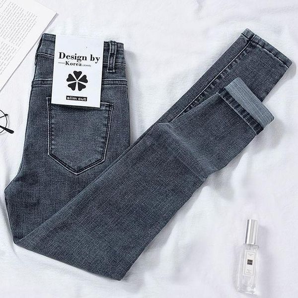 

2020 new skinny denim woman jeans pencil casual trousers high waist button jeans lady high elastic bodycon light pants l2131, Blue