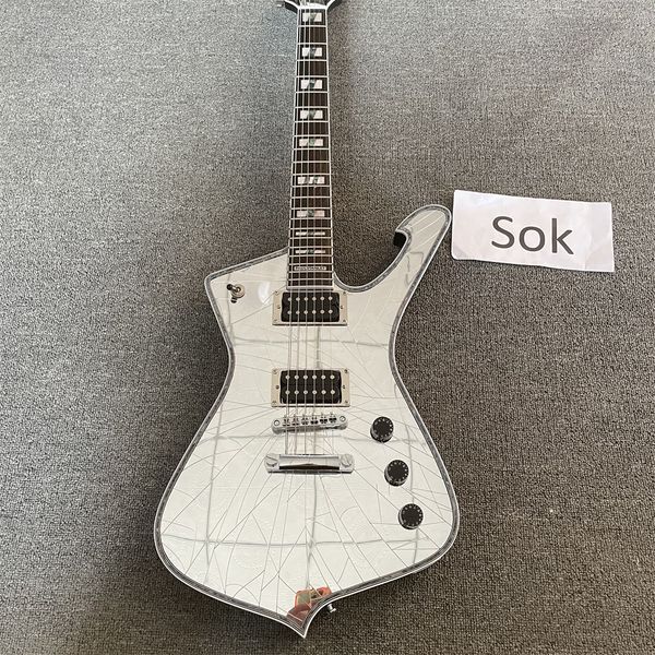 

electric guitar, cracked mirror, silvery, fantastic guitarra guitars