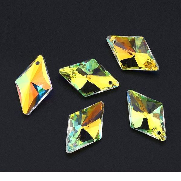 

15x2m 6320 rhombus pendant glass bead crystal charms rhinestone fancy stones for earring necklace diy jewelry maki qylssi