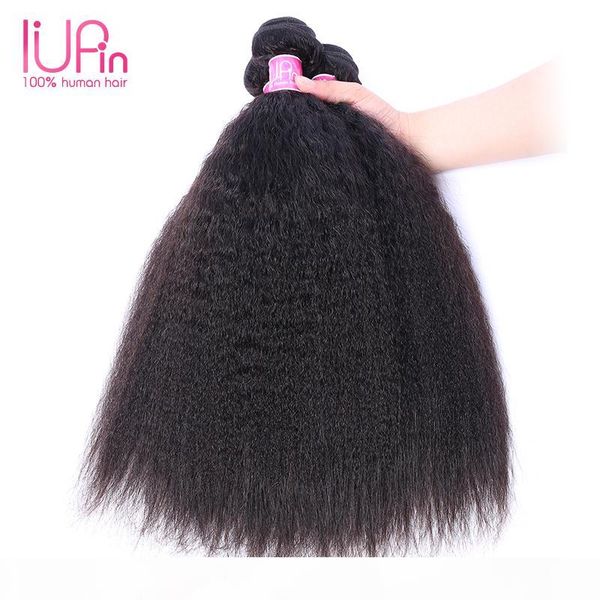 

brazilian virgin human hair 3 bundles yaki straight hair extension peruvian malaysian indian combodian yaki curly human hair wefts, Black