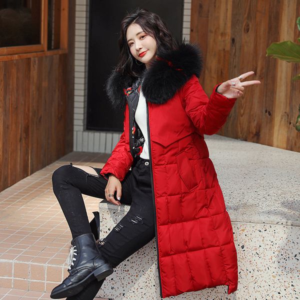 

on two clothes sides self-grown cotton-padded girls long overknee heavy arrow lead thickening down cotton winter fal2, Black