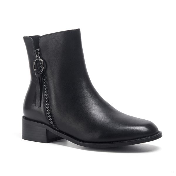 

2021 women's superior woman's short boots for autumn and winter solid double 072u, Black