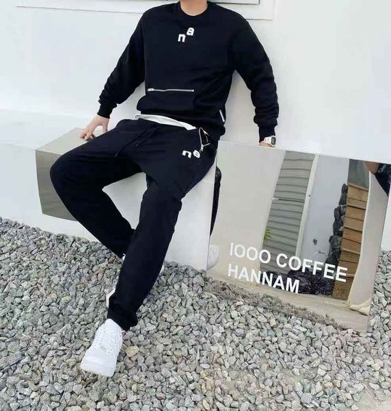 

mens tracksuit fashion stylist hoodies+pants 2 piece sets solid color classical outfit suits 2010 tracksuits for mens, Gray