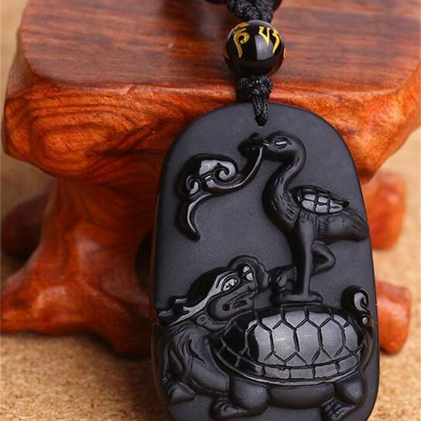 

natural a cargo obsidian carved male and female couple necklace jade pendant wholesale