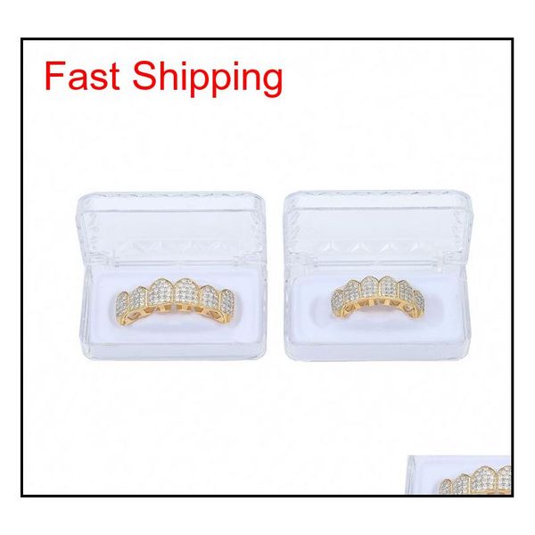

hip hop micro zircons gold teeth grillz bottom grills dental mouth punk teeth caps cosplay party tooth qylpra mj_fashion, Silver