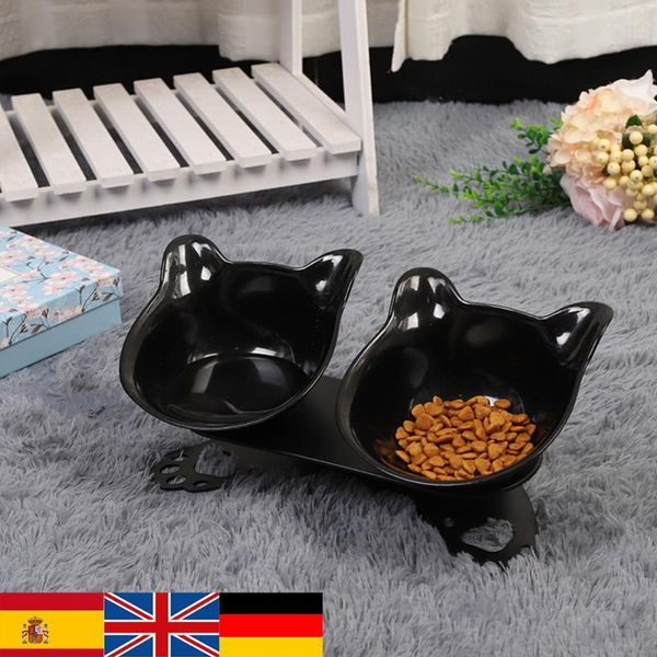 

cat bowls двойные чаши с поднятой подставкой pet и водой для кошек собаки кормушки кошачьи чаши животных поставок подняты # 15