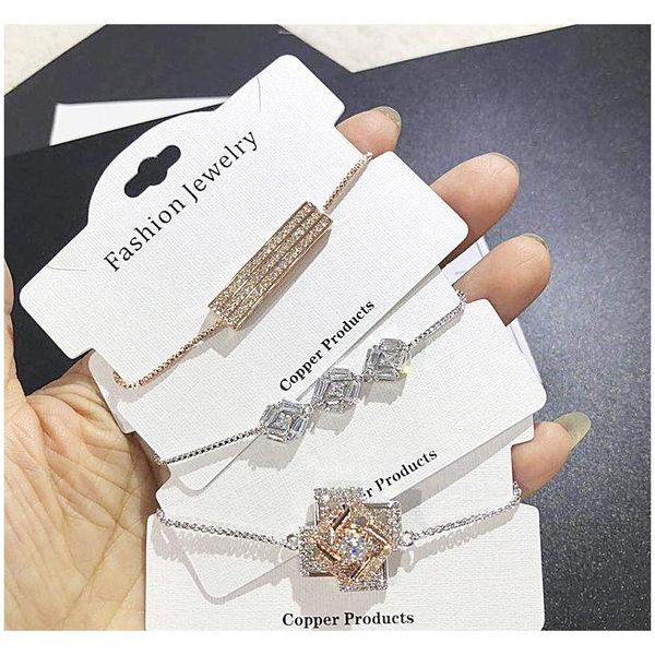 

adjustable zircon bracelet pop micro inlaid zircon charm bracelet rhinestone color protected copper plated gold j wmtnkf hat7890, Golden;silver