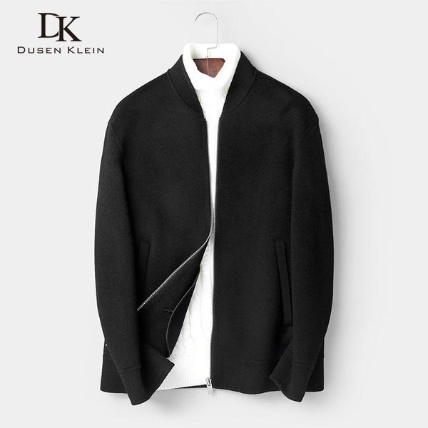 

men wool coat winter woolen jackets casual warm coat 2019 new 88071, Black