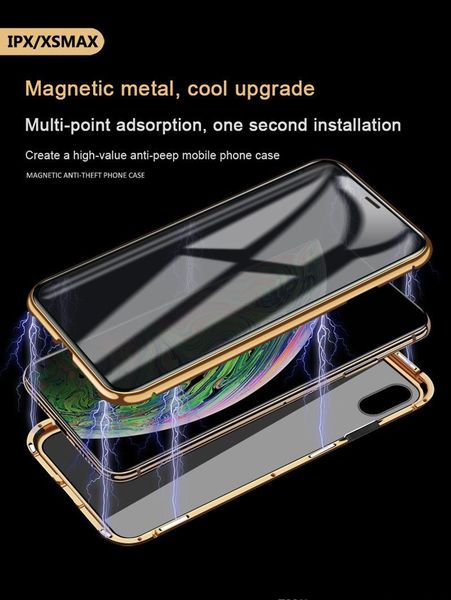

anti-peeping metal magnetic adsorption front and back tempered glass case for iphone xs max 11 pro m jllkhe infant2005