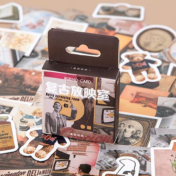 

retro sticker vintage classic style travelling mini box stickers scrapbooking planner diary deco stationery stickers 64 pcs box wmtpfx