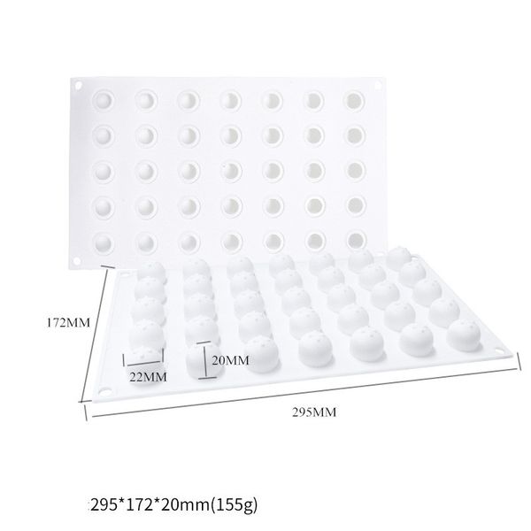 Meibum 35 Cavity Ball Forma di tartufo Stampo in silicone Stampo per torta al cioccolato fai-da-te Mousse Dessert Decorazione pasticceria Modle Strumenti di cottura Y200618