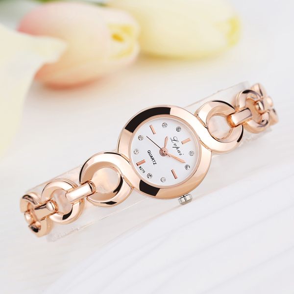 

luxury lvpai rose gold women bracelet watch quartz wristwatches women fashion luxury watch women dress watches female clock fashion, Slivery;brown