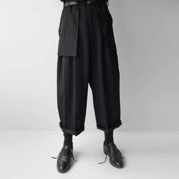 

2021 New S-7xl!! Long-legged Pants Casual Male Shorts Are Super Loose Black with Big Pockets VD6L
