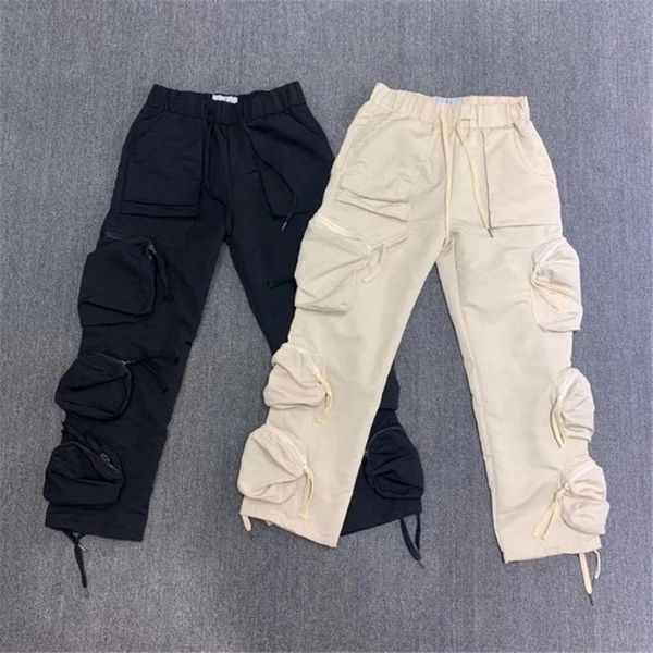 

2020 new autumn pants high street elastic band trousers pocket british jogger cotton comfort, Black