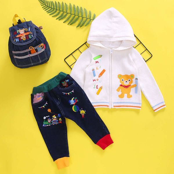 

boys miki and children's 2020 new girls cartoon pencil bear hooded sweater coat cardigan 0bzi1taa, Blue