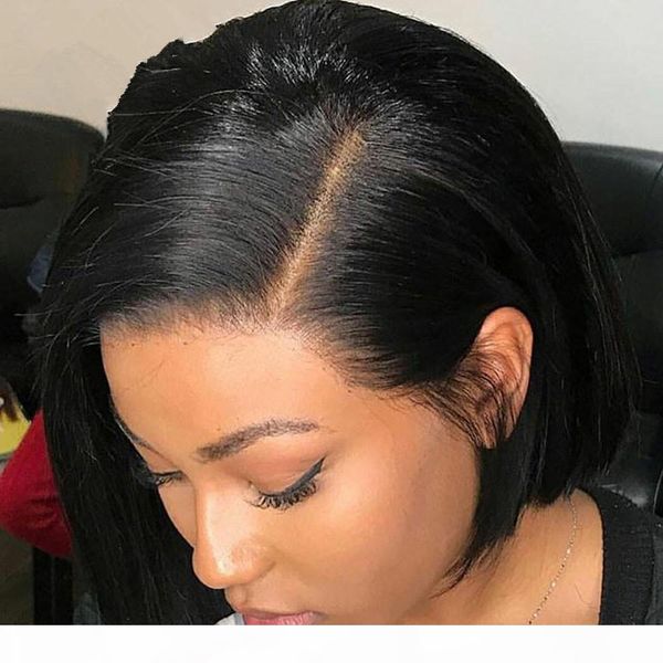 

13x6 straight lace front human hair wigs closure wig brazilian straight transparent hd lace frontal wig, Black;brown