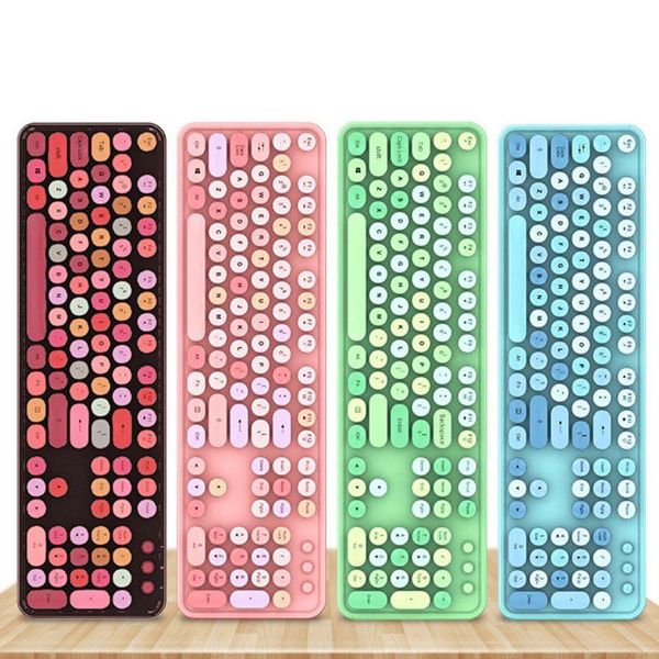 

2.4ghz wireless keyboard and mouse set portable universa lapround keycap punk keyboard and mice