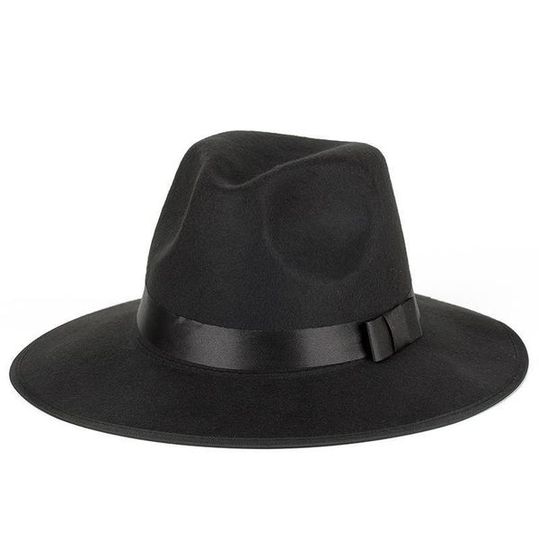 

winter and autumn imitation wool ladies men's and women's fedora hats jazz hats european american round hat bowler, Blue;gray
