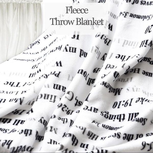 

letter throw blanket warm spring/autumn kids bedspread for home travel picnic white thin quilt home decor1