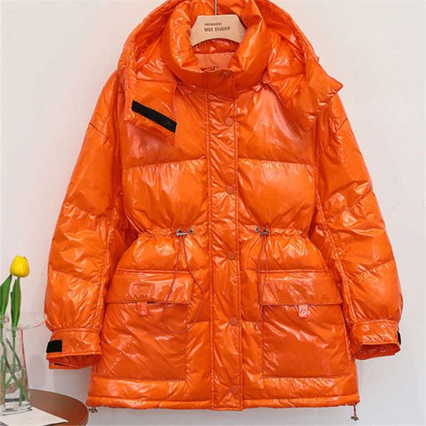 

new winter fashion oversize bright candy color down jacket for ladies medium and long waist down jacket cotton coat loose 6 color s-l, Black