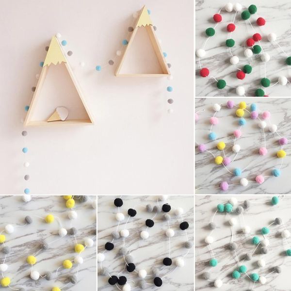 

2m diy hanging string wool felt balls handmade kids room wall decor christmas garland pom party decor sewing craft supplies1