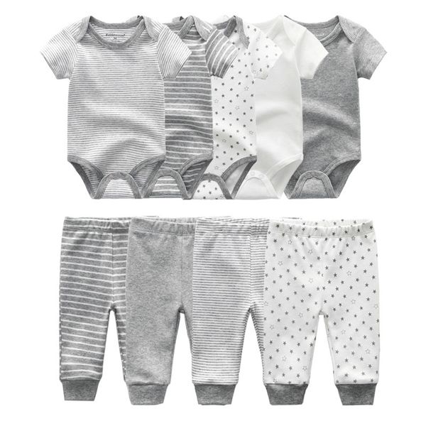 

solid bodysuits+pants baby boy clothes clothing sets 0-12m baby boy girl clothes newborn baby cotton roupa de bebe y200323, White