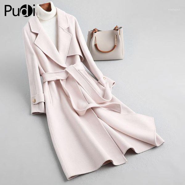 

pudi women wool blends winter coat jacket girl female new fashion office lady plaid coats jackets trench a9880881, Black