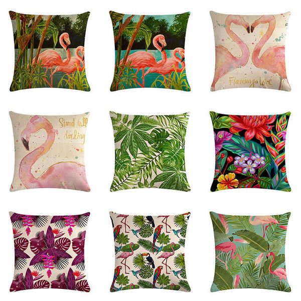 

flamingo pillow covers linen cushion cover glamour square printing pillowcase cushion cover home office sofa car decoration wx9-1258