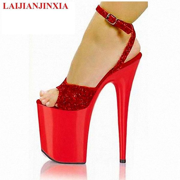 

laijianjinxia new fashion paillette wedding shoes 23cm ultrafine high-heeled shoes  inch high heel sandals platform1, Black
