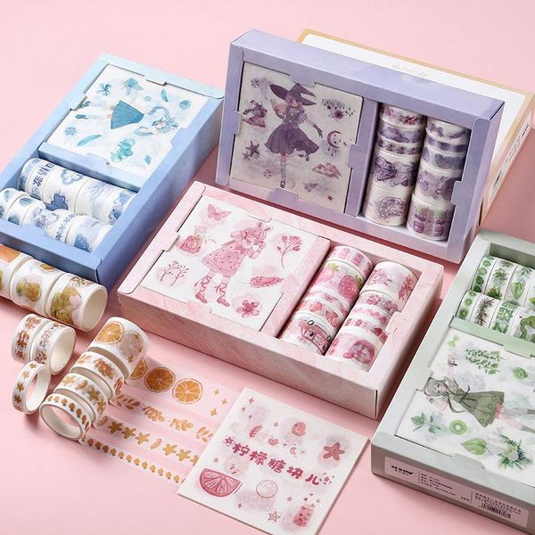 

washi tape sticker roll decorative sticker tape scrapbooking multi-color paper set japanese stationery
