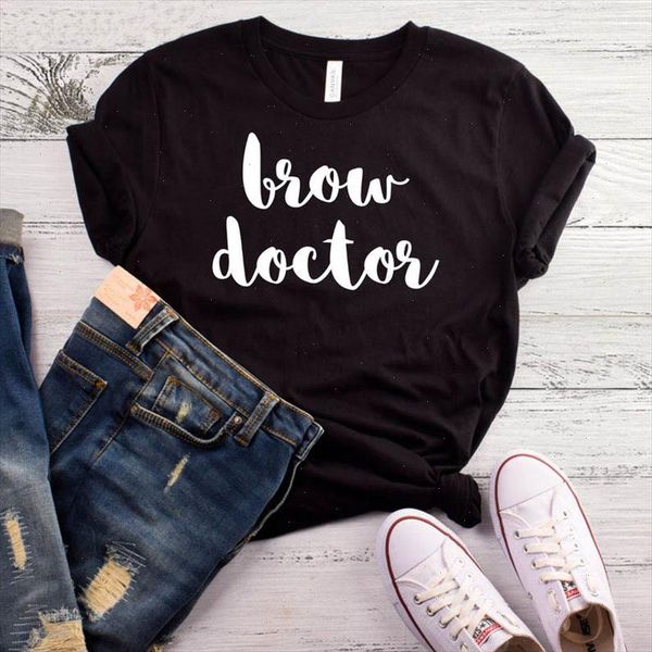 

brow doctor print women tshirt cotton casual funny t shirt for lady yong girl tee hipster 6 colors drop ship s, White