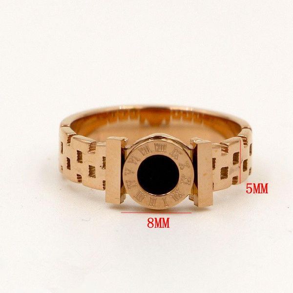 

круглое черное кольцо для пары ювелирных изделий римские цифры кольцо титановые стальные розовое золото цветное кольцо любви пальцем r005-1, Silver