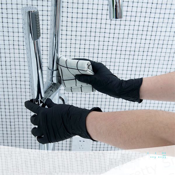 

100pcs/box anti-skid disposable anti-static nitrile anti-acid latex protective barbershop kitchen rubber gloves e