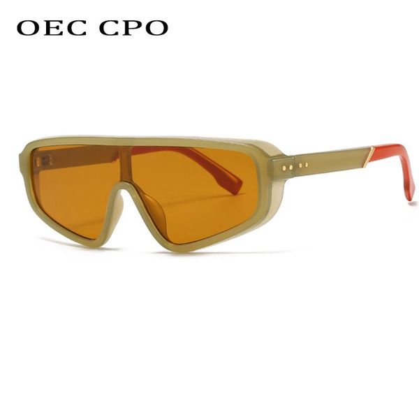 

sunglasses oec cpo vintage punk square men women brand design fashion one piece retro brown shades glasses, White;black