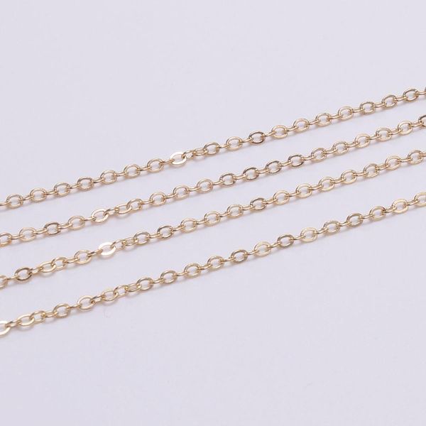 

5m/lot width 1.5 2mm gold copper oval link necklace chain for jewelry making findings accessories bracelet diy supplies bbyidi packing2010