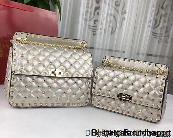 

lady stud women revit bag quilted nappa lambskin leather dual zip closure studs plaid purse shoulder messenger bags