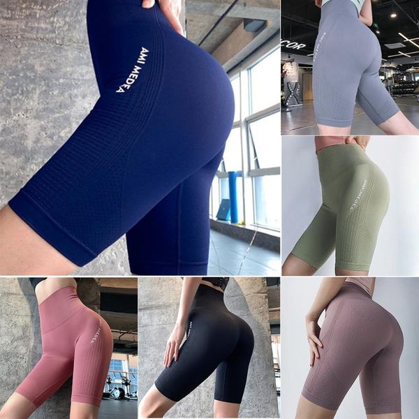 

stretchy workout gym shorts women seamless fitness yoga short pants high waist yoga shorts sport training women gym sportswear, White;red