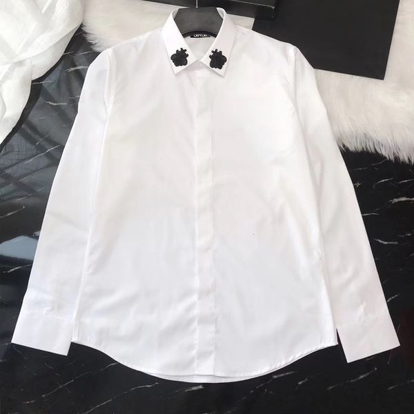 

mens cotton dress shirt men collar embroidery animal slim fit casual shirts dy2270 r89y, White;black
