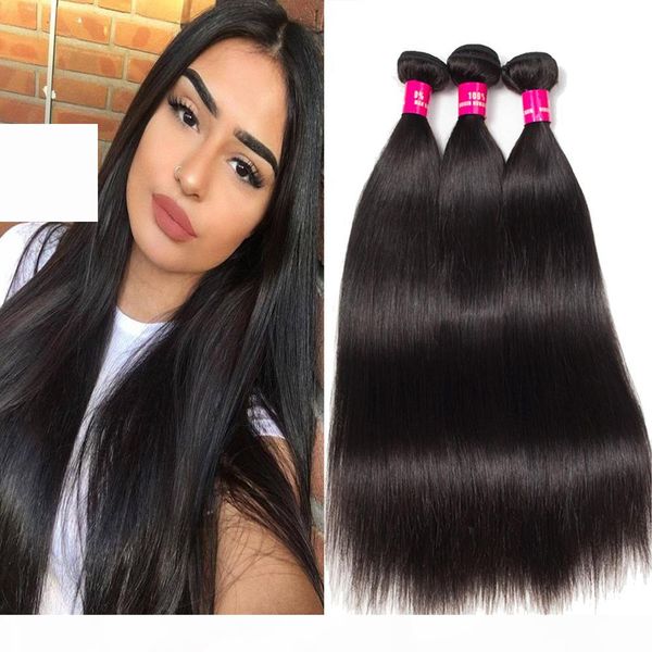 

8a brazilian virgin hair body wave straight loose wave curly human hair weave bundles 100% peruvian malaysian brazilian hair extensions, Black;brown