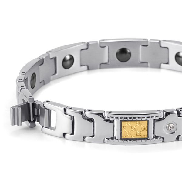 

element with hematite stainless health bracelet steel bangle for man