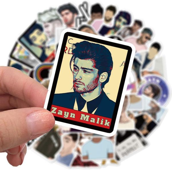 

50pcs british singer zayn malik stickers waterproof snowboard lapluggage fridge guitar graffiti decal sticker for kid toy wmtjqw