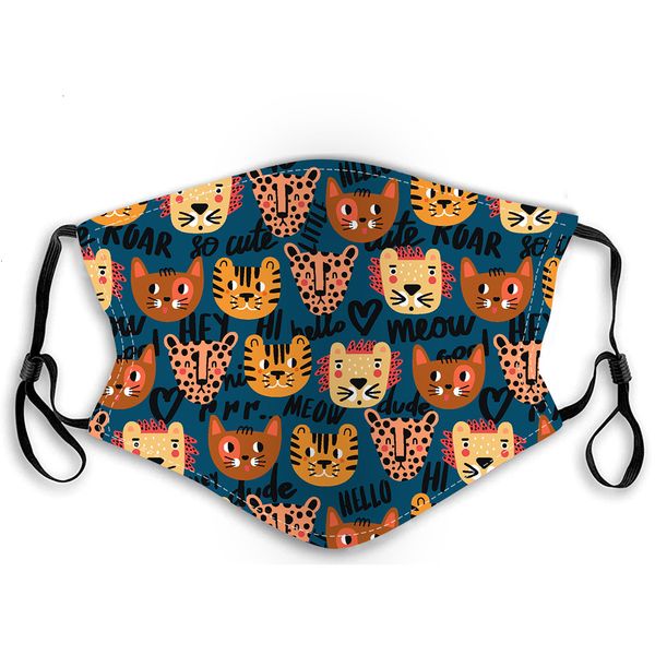 

kids face mask children's cartoon anime printed fashion washable kids's protective breathable cat car party masks festiv