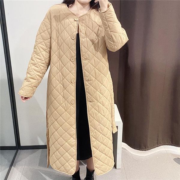 

women's down & parkas 2021 autumn winter black solid color jacket fashion casual cotton coat button long sleeve