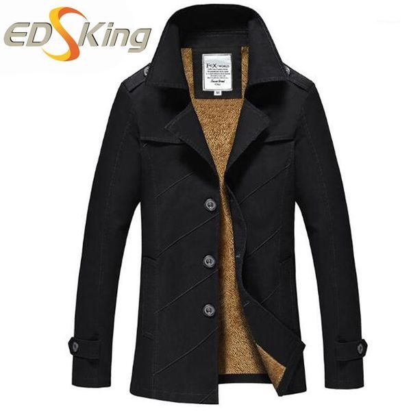 

winter mens korean trench coat jacket long section windbreaker youth casual man jacket plus cashmere male clothing button1, Tan;black