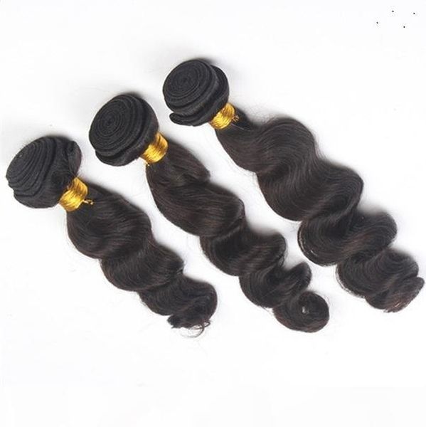 

brazilian loose wave black color hair weave bundles 1 pcs 100g 100% human hair weave 6a remy hair extensions
