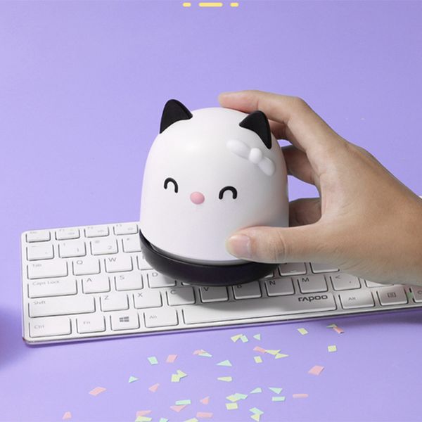 

portable mini deskcleaner keyboard cleaning handheld cute cat design desk vacuum cleaner school supplies
