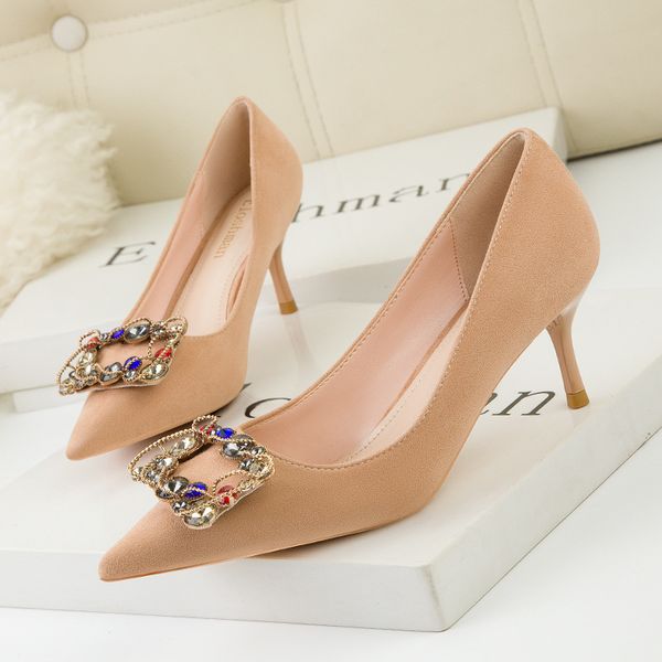 

2020 and banquet women's stiletto high heels shallow pointy strass plaza shoes zk44, Black