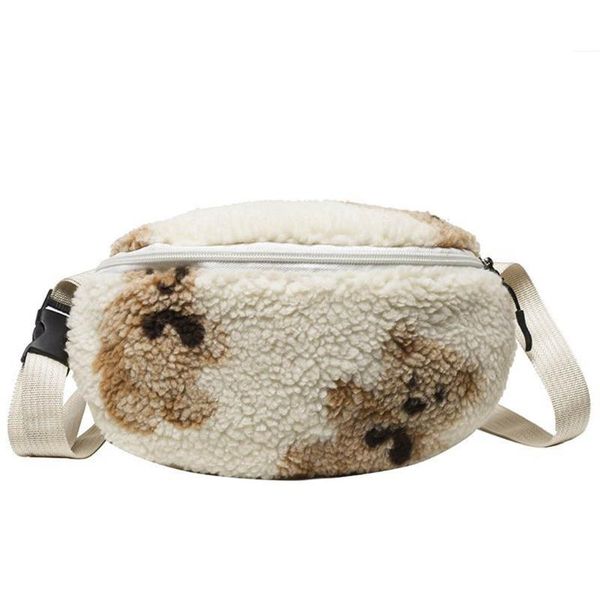 

women lamb like fabrics handbag shoulder bag crossbody purse waist pack