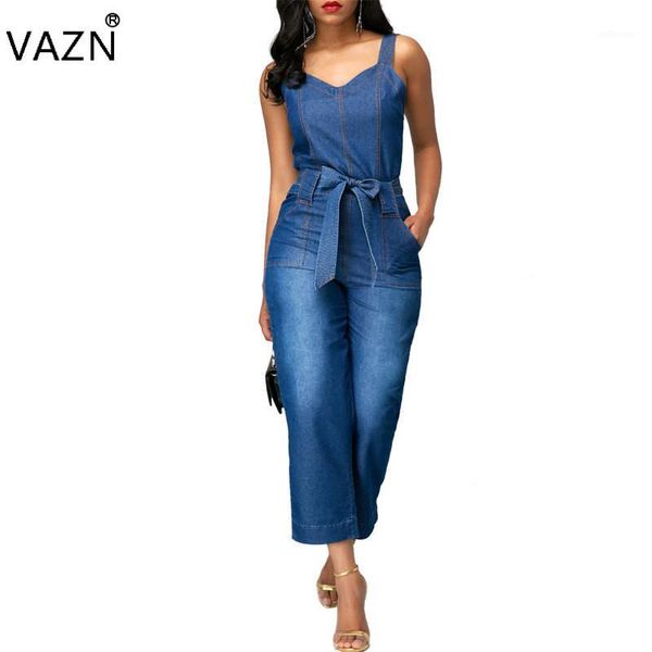 

vazn 2020 summer backless fashion ladies costume spaghetti strap women jumpsuits striped casual regular jumpsuits 60611, Black;white